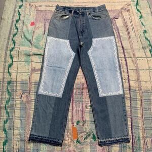 Custom Upcycled double knee jeans 32x30